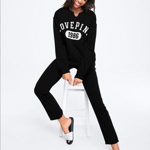 VS PINK Crew and Pants - Both size large